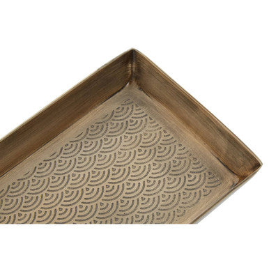 Orsina Allegra Gold Etched Aluminium Tray – Luxury Vanity Organizer