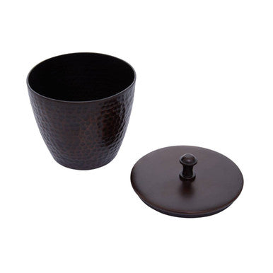 Orsina Allegra Bronze Etched Metal Bathroom Jar | Vanity Canister