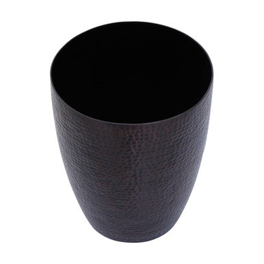 Orsina Allegra Bronze Waste Bin – Hammered Metal Slimline Trash Can
