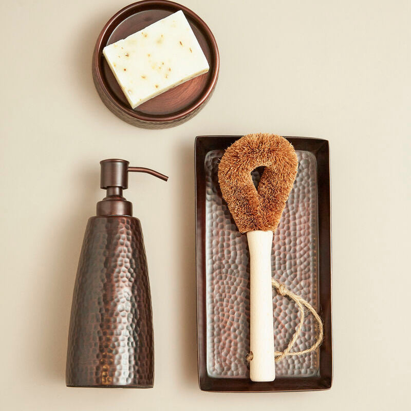 Orsina Allegra Bronze Soap Dish – Textured Metal Bathroom Soap Holder