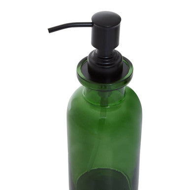 Orsina Allegra Kiara Green Glass Soap Dispenser – 300ml Liquid Pump