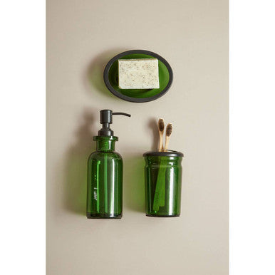 Orsina Allegra Kiara Green Glass Toothbrush Holder | Modern Bathroom