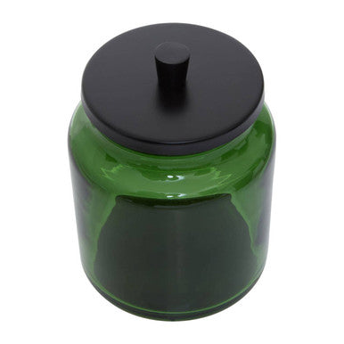 Orsina Allegra Kiara Green Glass Bathroom Jar with Black Lid