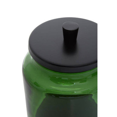 Orsina Allegra Kiara Green Glass Bathroom Jar with Black Lid