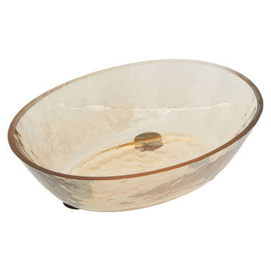 Orsina Allegra Oval Glass Soap Dish – Black and Gold Bathroom Holder
