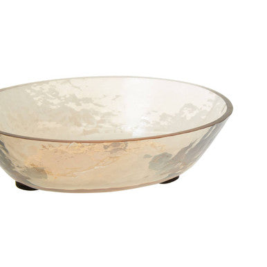 Orsina Allegra Oval Glass Soap Dish – Black and Gold Bathroom Holder