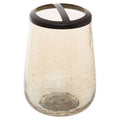 Orsina Allegra Textured Glass Toothbrush Holder | Black and Gold