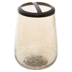 Orsina Allegra Textured Glass Toothbrush Holder | Black and Gold
