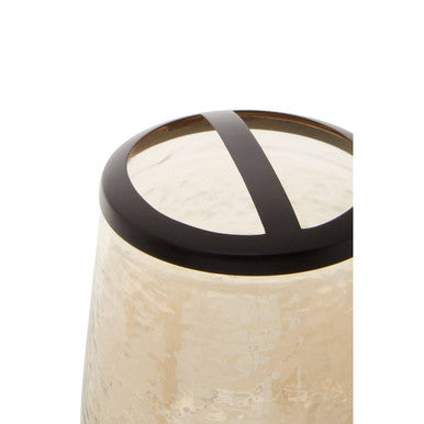 Orsina Allegra Textured Glass Toothbrush Holder | Black and Gold