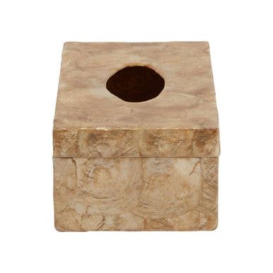 Orsina Gold Beige Seashell Tissue Box – Luxury Coastal Resin Holder