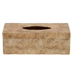Orsina Gold Beige Seashell Tissue Box – Luxury Coastal Resin Holder