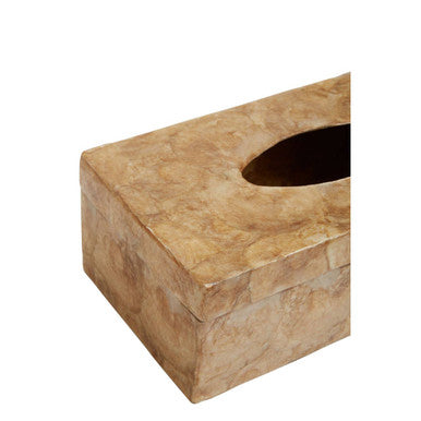 Orsina Gold Beige Seashell Tissue Box – Luxury Coastal Resin Holder
