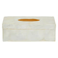 Orsina White Sea Shell Tissue Box – Rectangular Coastal Decor Cover