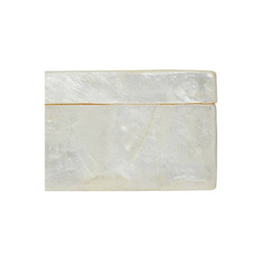 Orsina White Sea Shell Tissue Box – Rectangular Coastal Decor Cover