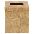 Orsina Gold Beige Seashell Square Tissue Box - Luxury Resin Holder