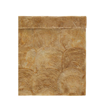 Orsina Gold Beige Seashell Square Tissue Box - Luxury Resin Holder