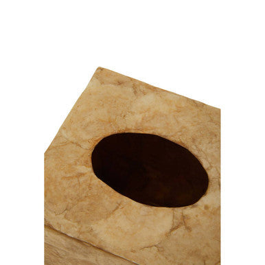Orsina Gold Beige Seashell Square Tissue Box - Luxury Resin Holder