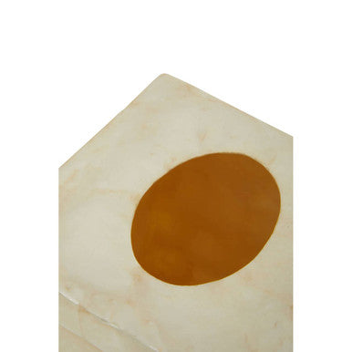 Orsina White Shell Square Tissue Box – Hand-Inlaid Seashell Holder