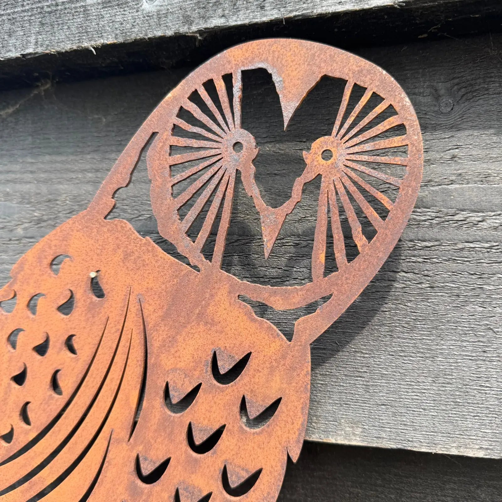 Rustic Metal Owl Garden Decoration | 2mm Steel Outdoor Art – RW Norfolk