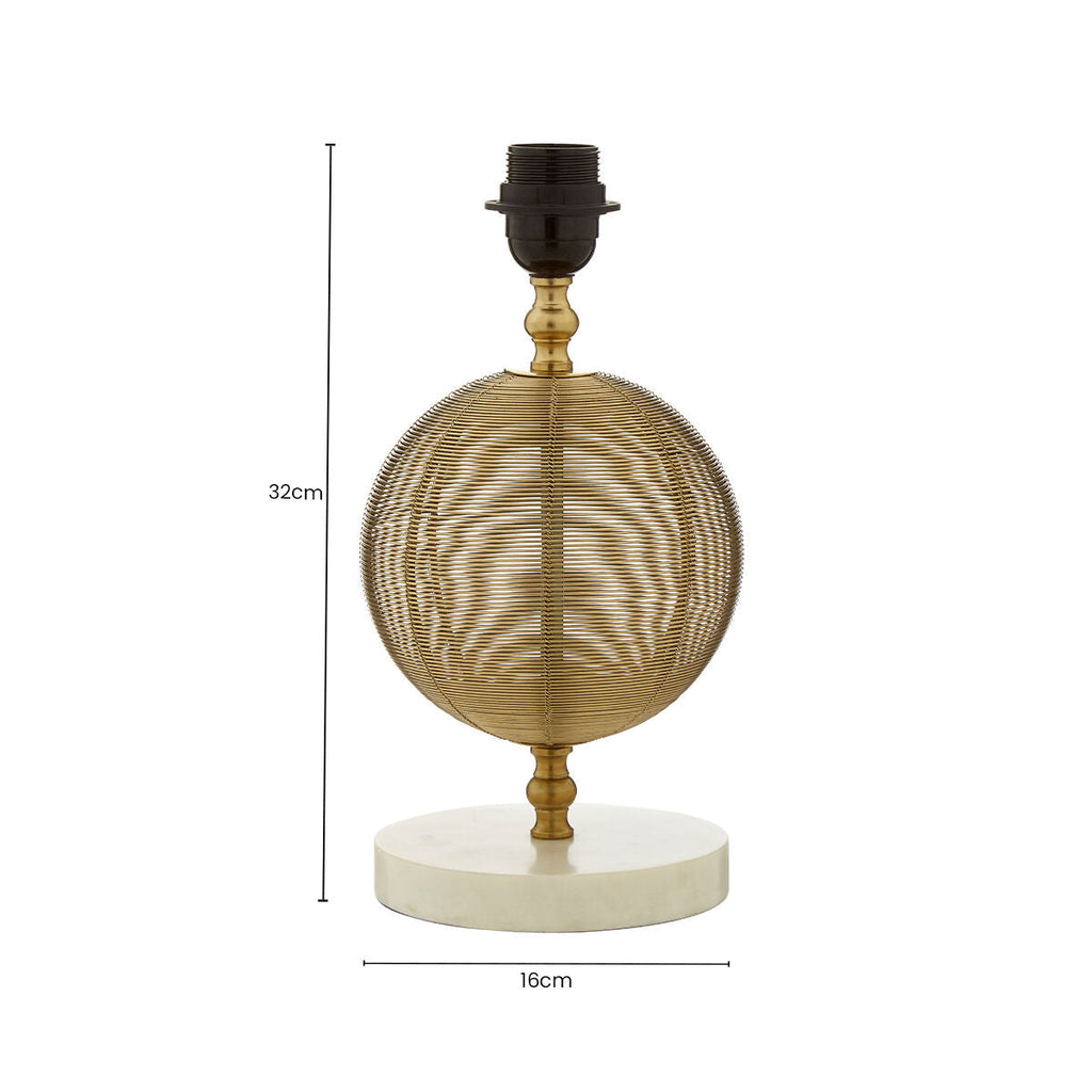 Orsina Melora Round Marble and Gold Finish Table Lamp Base