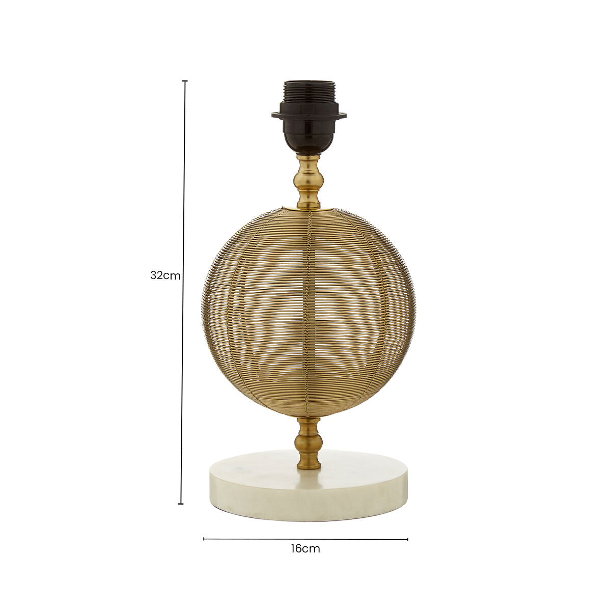 Orsina Melora Round Marble and Gold Finish Table Lamp Base