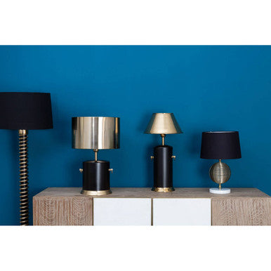 Orsina Melora Round Marble and Gold Finish Table Lamp Base