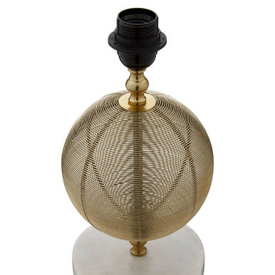 Orsina Melora Round Marble and Gold Finish Table Lamp Base