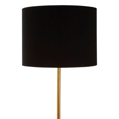 Orsina Sika White Marble and Gold Floor Lamp with Black Fabric Shade
