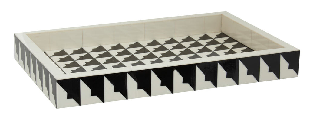 Orsina Davino Monochrome Decorative Tray – Black and White Serving Tray