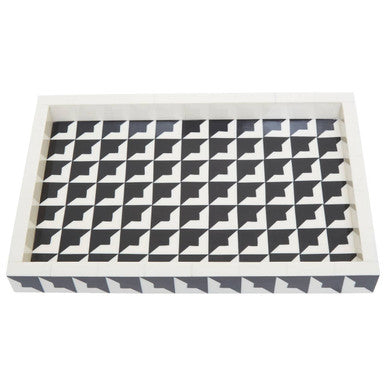 Orsina Davino Monochrome Decorative Tray – Black and White Serving Tray