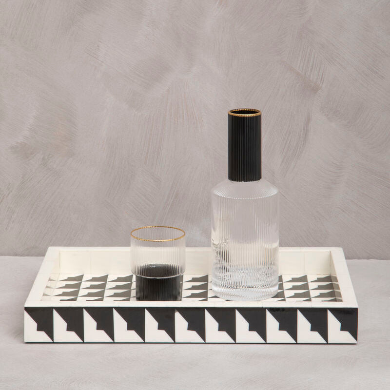 Orsina Davino Monochrome Decorative Tray – Black and White Serving Tray