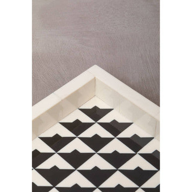 Orsina Davino Monochrome Decorative Tray – Black and White Serving Tray