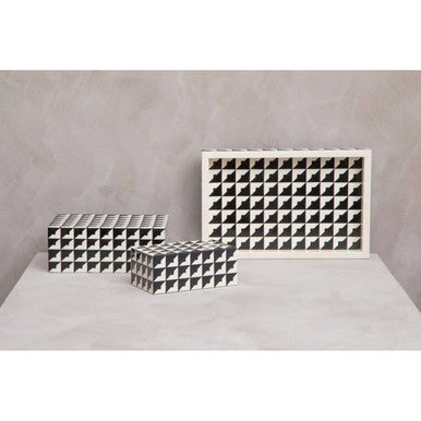 Orsina Davino Monochrome Decorative Tray – Black and White Serving Tray