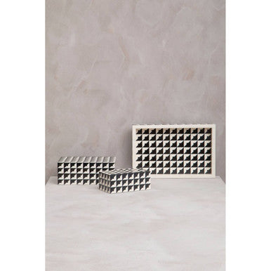 Orsina Davino Monochrome Decorative Tray – Black and White Serving Tray