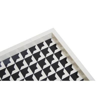 Orsina Davino Monochrome Decorative Tray – Black and White Serving Tray