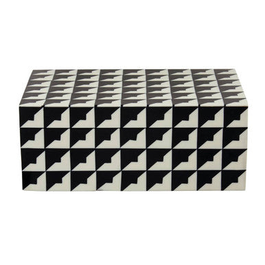 Orsina Davino Large Trinket Box – Black & White Resin Jewellery Case