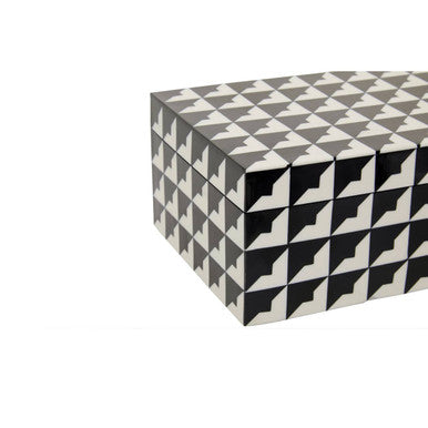 Orsina Davino Large Trinket Box – Black & White Resin Jewellery Case