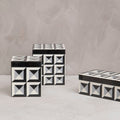 Orsina Davino Large Square Trinket Box – Black & White Resin Storage