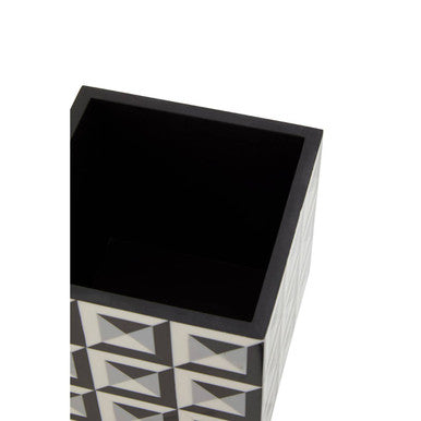 Orsina Davino Large Square Trinket Box – Black & White Resin Storage