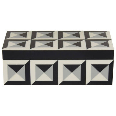 Orsina Davino Rectangular Trinket Box – Monochrome Resin Keepsake Box