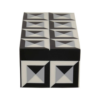 Orsina Davino Rectangular Trinket Box – Monochrome Resin Keepsake Box