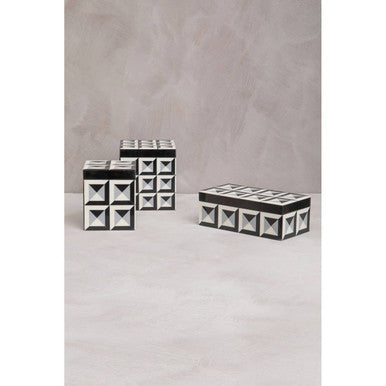 Orsina Davino Rectangular Trinket Box – Monochrome Resin Keepsake Box
