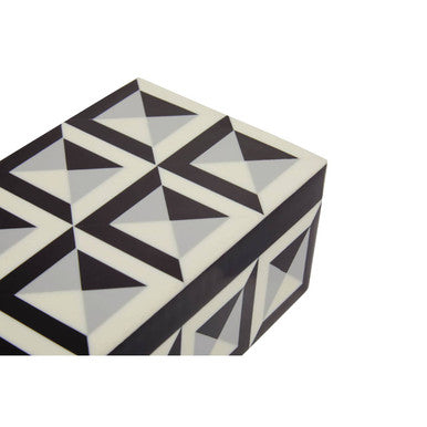 Orsina Davino Rectangular Trinket Box – Monochrome Resin Keepsake Box