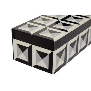 Orsina Davino Rectangular Trinket Box – Monochrome Resin Keepsake Box