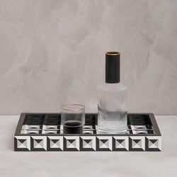 Orsina Davino Rectangular Tray – Black and White Resin Decorative Tray