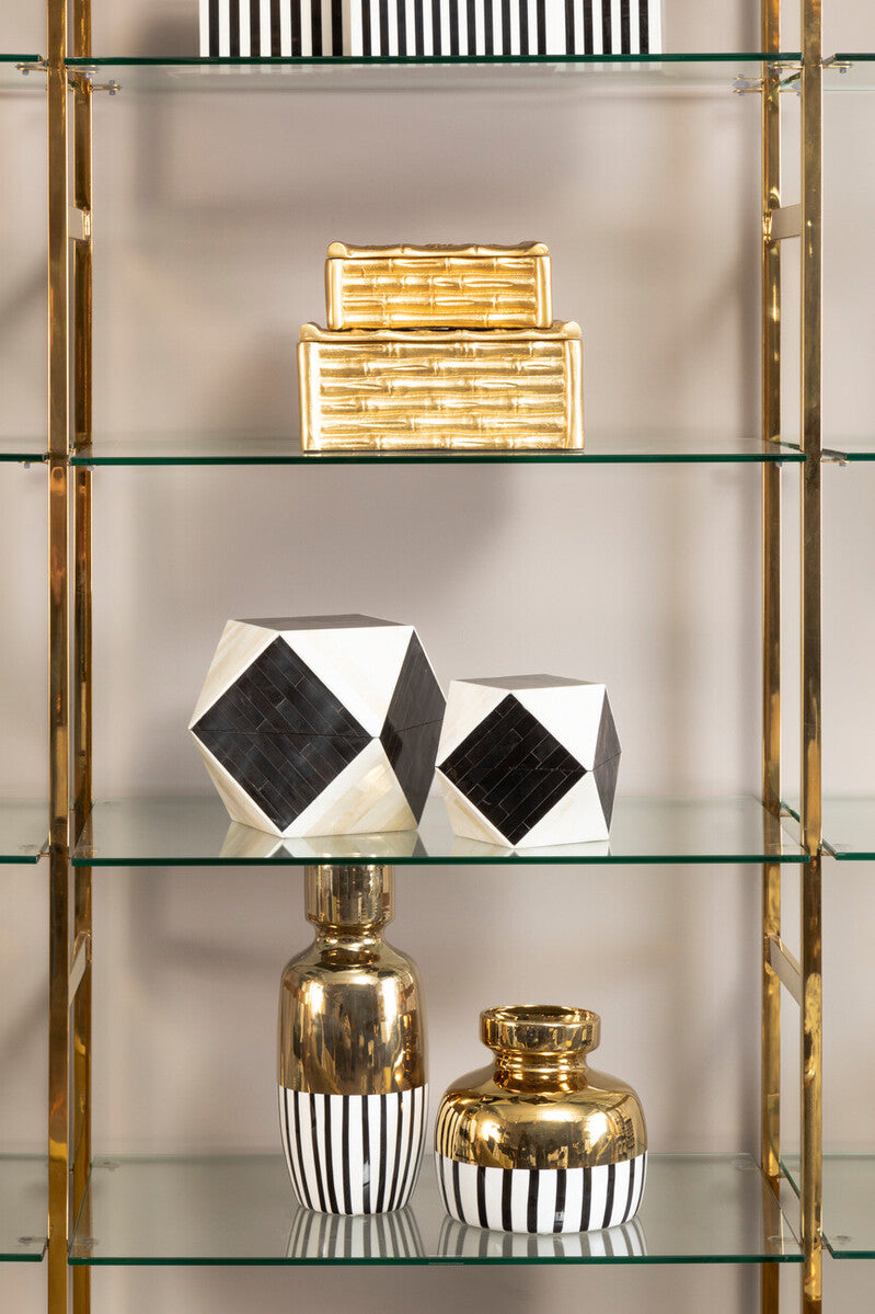 Orsina Donato Black and White Horn and Bone Small Trinket Box