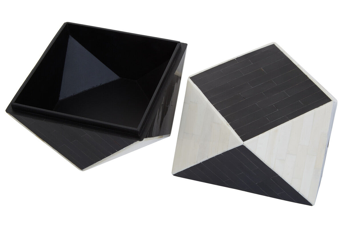 Orsina Donato Large Trinket Box – Black and White Bone Inlay Organizer