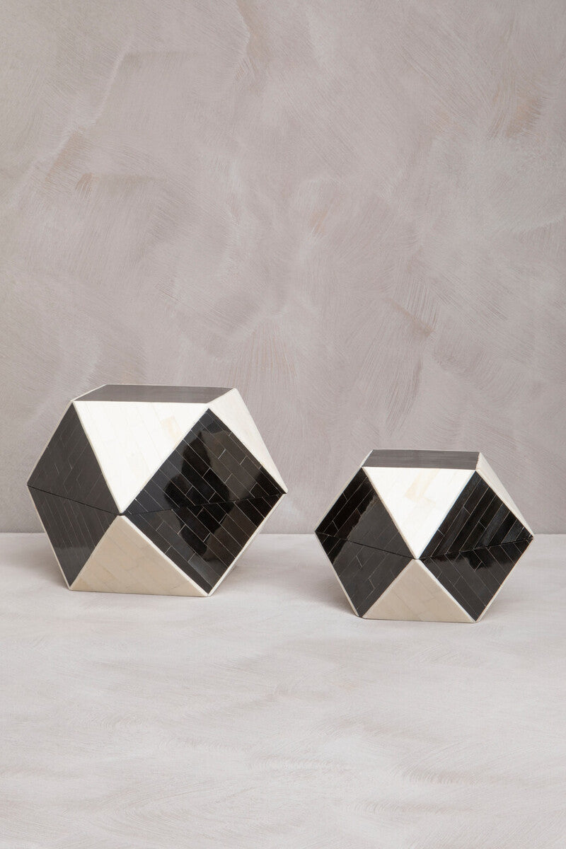 Orsina Donato Large Trinket Box – Black and White Bone Inlay Organizer