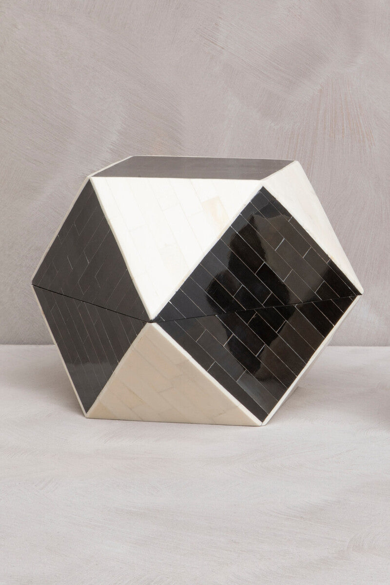Orsina Donato Large Trinket Box – Black and White Bone Inlay Organizer