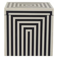 Orsina Donato Large Square Trinket Box – Black and White Striped Resin